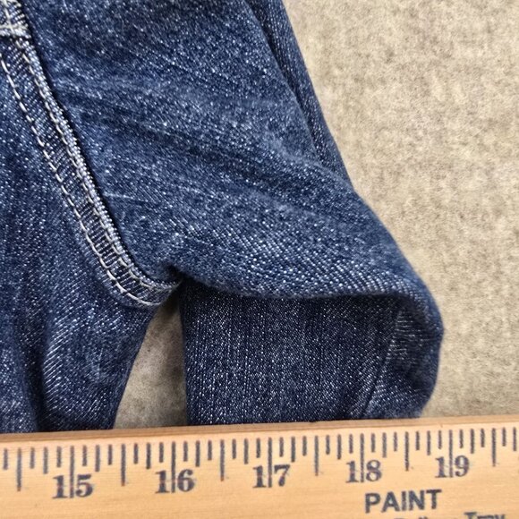 Rock 47 Womens Denim Jacket Dark Wash Embroidered Snap Closure Distressed Style - Picture 9 of 9